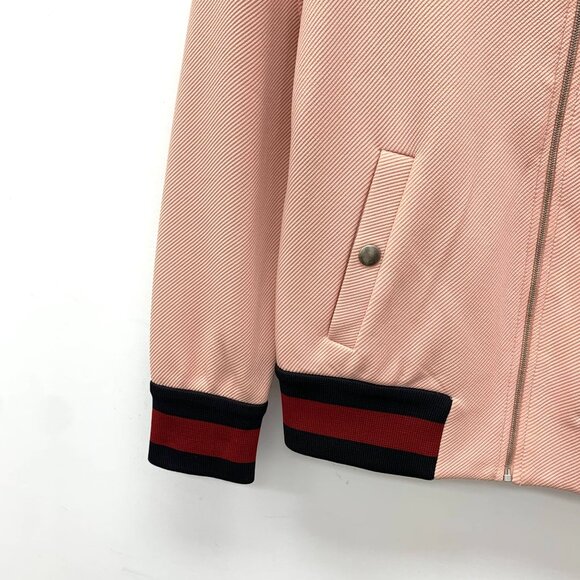 Gucci Pink Striped Collar XXS Zipper Jacket Long-Sleeved Made In Italy Polyester - Picture 5 of 7